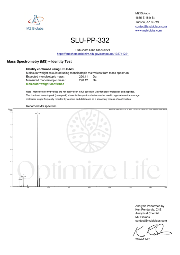 SLU-PP-332 | 250mcg Capsules | Optimize Life